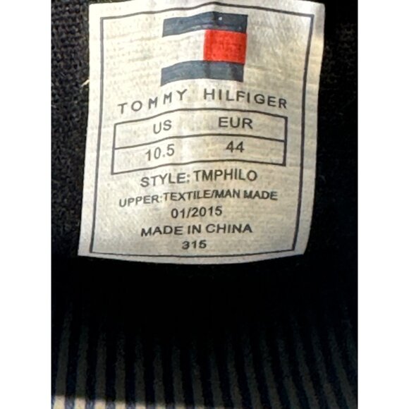 Tommy Hilfiger mens size 10.5 black Canvas Boat Shoes - Picture 4 of 16